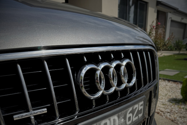 Audi with a flawless glossy finish after ceramic coating application, providing ultimate car paint protection and hydrophobic properties near Tarneit, Melbourne.