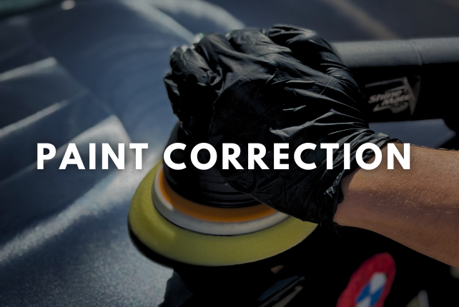 Paint correction service for scratch removal and surface restoration, showcasing a car’s flawless finish